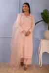 Buy_Abbaran_Pink Kurta- Silkpalazzo- Satindupatta- Organza Silk Set _at_Aza_Fashions