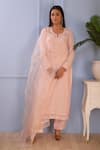 Buy_Abbaran_Pink Kurta- Silkpalazzo- Satindupatta- Organza Silk Set _Online_at_Aza_Fashions