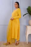 Shop_Abbaran_Yellow Kurta- Silkpant- Satindupatta- Organza Lucknowi Silk Set _Online_at_Aza_Fashions