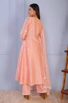 Shop_Abbaran_Pink Anarkali And Dupatta Chanderipalazzo- Cotton Satin Chanderi Palazzo Set _at_Aza_Fashions