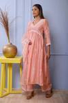 Shop Abbaran Pink Kurta And Dupatta Chanderipalazzo- Cotton Chanderi Gathered Palazzo Set Online at Aza Fashions Shop_Abbaran_Pink Kurta And Dupatta Chanderipalazzo- Cotton Chanderi Gathered Palazzo Set _Online_at_Aza_Fashions