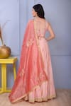 Shop_Abbaran_Pink Blouse And Lehenga Cotton Silk Dupatta Banarasi Golden Set _at_Aza_Fashions
