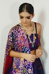 Payal & Zinal_Purple Organza, Italian Crepe Abstract, Bead Bustier Printed And Lehenga Set _at_Aza_Fashions
