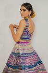 Shop_Payal & Zinal_Multi Color Imported Satin Embroidery Metallic Sweetheart Lehenga And Blouse Set _at_Aza_Fashions