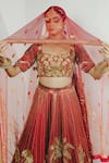 Buy_Payal & Zinal_Red Gajji Silk Embroidery Palm Sweetheart Neck Tree Bridal Lehenga Set _Online_at_Aza_Fashions