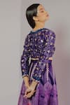 Shop_Payal & Zinal_Purple Imported Satin Embroidery Sequin V Neck Top And Palazzo Set _at_Aza_Fashions