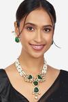 Buy_Joules by Radhika_Gold Plated Stones Kundan Polki Necklace Set_at_Aza_Fashions