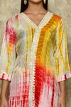 Shop_Khwaab by Sanjana Lakhani_Yellow Bamber Silk Shibori Kurta And Palazzo Set_Online_at_Aza_Fashions
