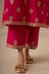 Sureena Chowdhri_Magenta Silk Chanderi And Organza Embroidery Noor Kurta Palazzo Set  _at_Aza_Fashions