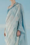 Ilk_Blue Chanderi Embroidery Bead Cloudy Saree _Online_at_Aza_Fashions