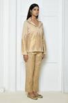 Arihant Rai Sinha_Cream Geometric Pattern Jacket And Pant Set_Online_at_Aza_Fashions