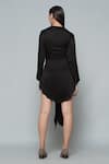 Shop_Angry Owl_Black Modal Embroidery Collared Neck Ride Or Die Dress _at_Aza_Fashions