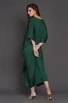 Buy_Angry Owl_Green Modal Embroidery V Neck Knot Detail Kaftan _Online_at_Aza_Fashions