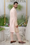 Shop_Runit Gupta_Pink Chanderi Silk Embroidery Elephant Zain Sherwani Set  _at_Aza_Fashions