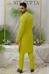 Shop_Runit Gupta_Green Cotton Silk Yuvaan Quilted Sherwani Set_at_Aza_Fashions