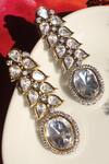 Buy_Nayaab By Sonia_Gold Plated Cubic Zirconia Diamonds Ahilya Jadau Dangler Earrings_at_Aza_Fashions