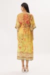 Shop_Peenacolada_Yellow Cotton Silk Abstract V Neck Print Kaftan_at_Aza_Fashions
