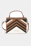 Ritu Kumar_Black Leather Box Sling Bag With Strap _Online_at_Aza_Fashions