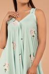 Shop_Pasha India_Green Polycrepe Adriatic Mist Strap Printed Jumpsuit_at_Aza_Fashions