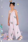 Buy_Pasha India_Pink Polyester Embroidery Printed Palazzo Jumpsuit _at_Aza_Fashions