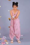 Buy_Pasha India_Pink Polycrepe Printed Floral Palazzo Jumpsuit _at_Aza_Fashions