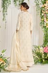 Shop_Nidhika Shekhar_Ivory Kurtaand Lehenga Crepe Dupatta Crinkle Silk Lining Sharde Set _at_Aza_Fashions