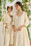 Buy_Nidhika Shekhar_Ivory Kurtaand Lehenga Crepe Dupatta Crinkle Silk Lining Sharde Set _Online_at_Aza_Fashions