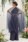 Shop_Nidhika Shekhar_Grey Silk Crepe Organza Liningshantoon Embroidery Tyohaar Palazzo Set _at_Aza_Fashions