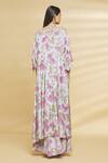Shop Aangan By Parul Grey Modal Viscose Floral Print, Sequin And Cutdana V Neck Cape With Jumpsuit at Aza Fashions Shop_Aangan By Parul_Grey Modal Viscose Floral Print, Sequin And Cutdana V Neck Cape With Jumpsuit _at_Aza_Fashions