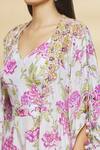 Aangan By Parul Grey Modal Viscose Floral Print, Sequin And Cutdana V Neck Cape With Jumpsuit at Aza Fashions Aangan By Parul_Grey Modal Viscose Floral Print, Sequin And Cutdana V Neck Cape With Jumpsuit _at_Aza_Fashions