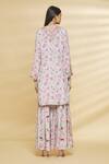 Shop Aangan By Parul Grey Chanderi Viscose Floral Print, Sequin And Thread Round Kurta & Sharara Set at Aza Fashions Shop_Aangan By Parul_Grey Chanderi Viscose Floral Print, Sequin And Thread Round Kurta & Sharara Set _at_Aza_Fashions