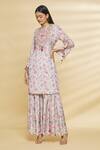 Buy Aangan By Parul Grey Chanderi Viscose Floral Print, Sequin And Thread Round Kurta & Sharara Set Online at Aza Fashions Buy_Aangan By Parul_Grey Chanderi Viscose Floral Print, Sequin And Thread Round Kurta & Sharara Set _Online_at_Aza_Fashions