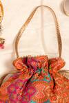 Amyra_Red Embroidery Amna Potli Bag _Online_at_Aza_Fashions