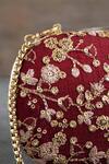 Buy_AMYRA_Maroon Embroidery Elan Capsule Clutch With Sling _Online_at_Aza_Fashions