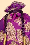 Aamli_Purple Embroidery Perch Bird Potli _at_Aza_Fashions