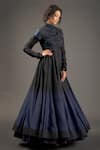 Rohit Bal_Black , Silk,  Lining High Ombre Anarkali Set _Online_at_Aza_Fashions
