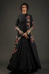 Buy_Rohit Bal_Black Matka  Lining Embroidered Resham Floral Jacket  _at_Aza_Fashions