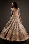 Rohit Bal_Ivory Chanderi Silk Lining Cotton Embroidered Bridal Lehenga Set  _Online_at_Aza_Fashions