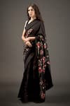 Buy_Rohit Bal_Black Chanderi Silk Embroidered Saree With Unstitched Blouse Piece  _at_Aza_Fashions