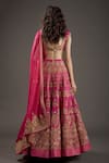 Shop_Rohit Bal_Fuchsia Chanderi Silk Lining Cotton Embroidered Bridal Lehenga Set  _at_Aza_Fashions