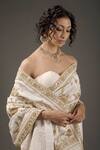 Buy_Rohit Bal_Ivory Chanderi Silk Embroidered Floral Motifs Saree For Women_Online_at_Aza_Fashions