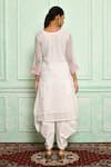 Shop_Arihant Rai Sinha_White Kurta Georgette And Dhoti Pant Cotton Embroidery Resham & Stones & Set_at_Aza_Fashions
