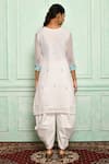 Shop_Arihant Rai Sinha_White Kurta Georgette And Dhoti Pant Cotton Embroidery Resham & Stones & Set_at_Aza_Fashions