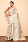 Buy_Arihant Rai Sinha_Off White Banarasi Kota Silk Woven Geometric Motifs Saree For Women_at_Aza_Fashions