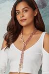 Buy_Joules by Radhika_Agate Beaded Scarf Contemporary Necklace_at_Aza_Fashions