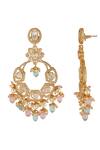 Chhavi's Jewels_Kundan Embellished Chandbali Earrings_Online_at_Aza_Fashions