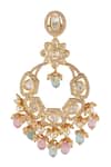 Buy_Chhavi's Jewels_Kundan Embellished Chandbali Earrings_Online_at_Aza_Fashions