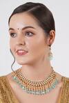 Buy_Chhavi's Jewels_Kundan Embellished Choker Jewellery Set_at_Aza_Fashions