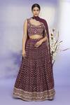 Buy_Arihant Rai Sinha_Maroon Raw Silk Floral And Paisley Pattern Lehenga Set_at_Aza_Fashions