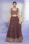 Arihant Rai Sinha_Maroon Raw Silk Floral And Paisley Pattern Lehenga Set_Online_at_Aza_Fashions